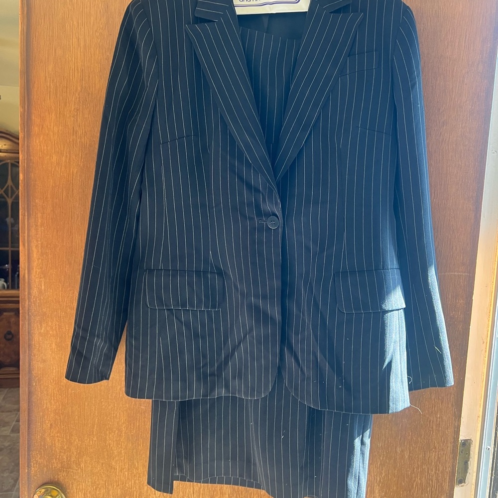Classic Black Pinstripe Men's Suit